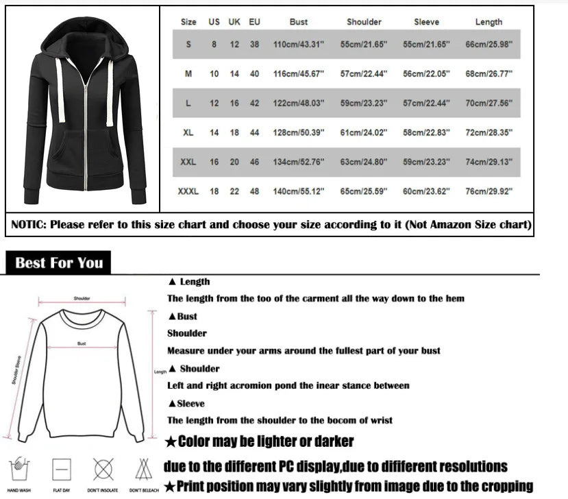 "2025 Women’s Personalized Fashion Hoodie, Long Sleeve Zipper Sweater with Drawstring"