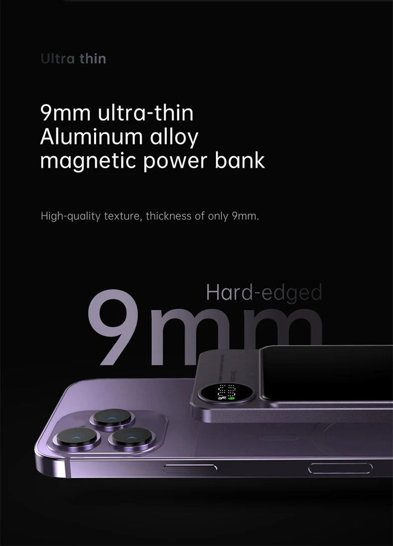 2025 Metal Magnetic Power Bank, Magsafe Wireless Charger for iPhone & Samsung.