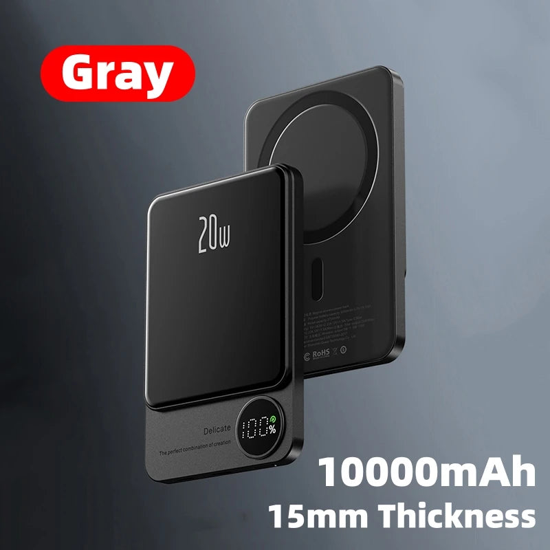 2025 Metal Magnetic Power Bank, Magsafe Wireless Charger for iPhone & Samsung.