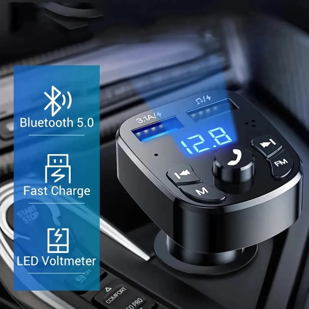 Car MP3 Player, Dual USB Fast Charger, Bluetooth 5.0 FM Transmitter.