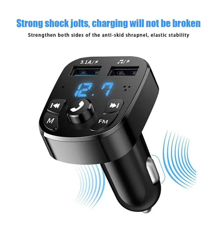 Car MP3 Player, Dual USB Fast Charger, Bluetooth 5.0 FM Transmitter.