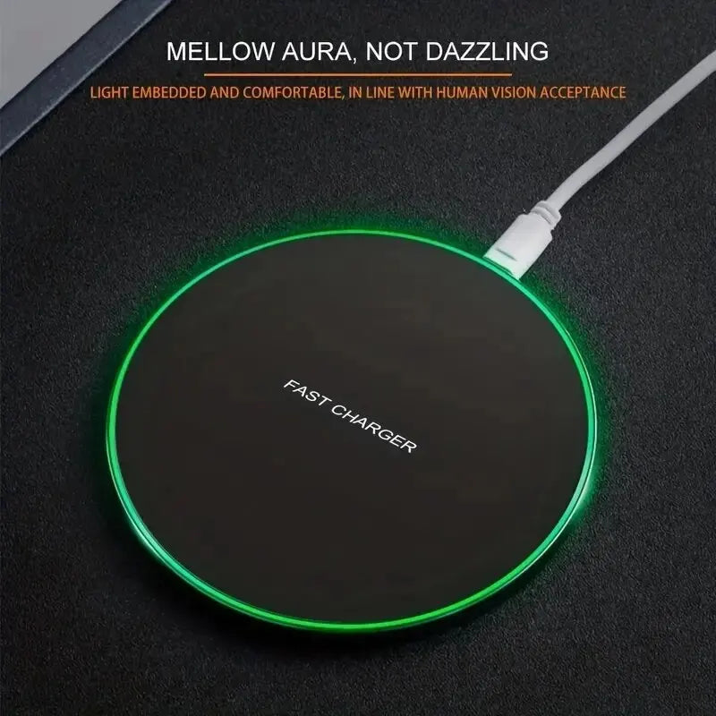 30W Wireless Charger for iPhone 15-12, Samsung, Xiaomi, Huawei. Fast Charging Pad.