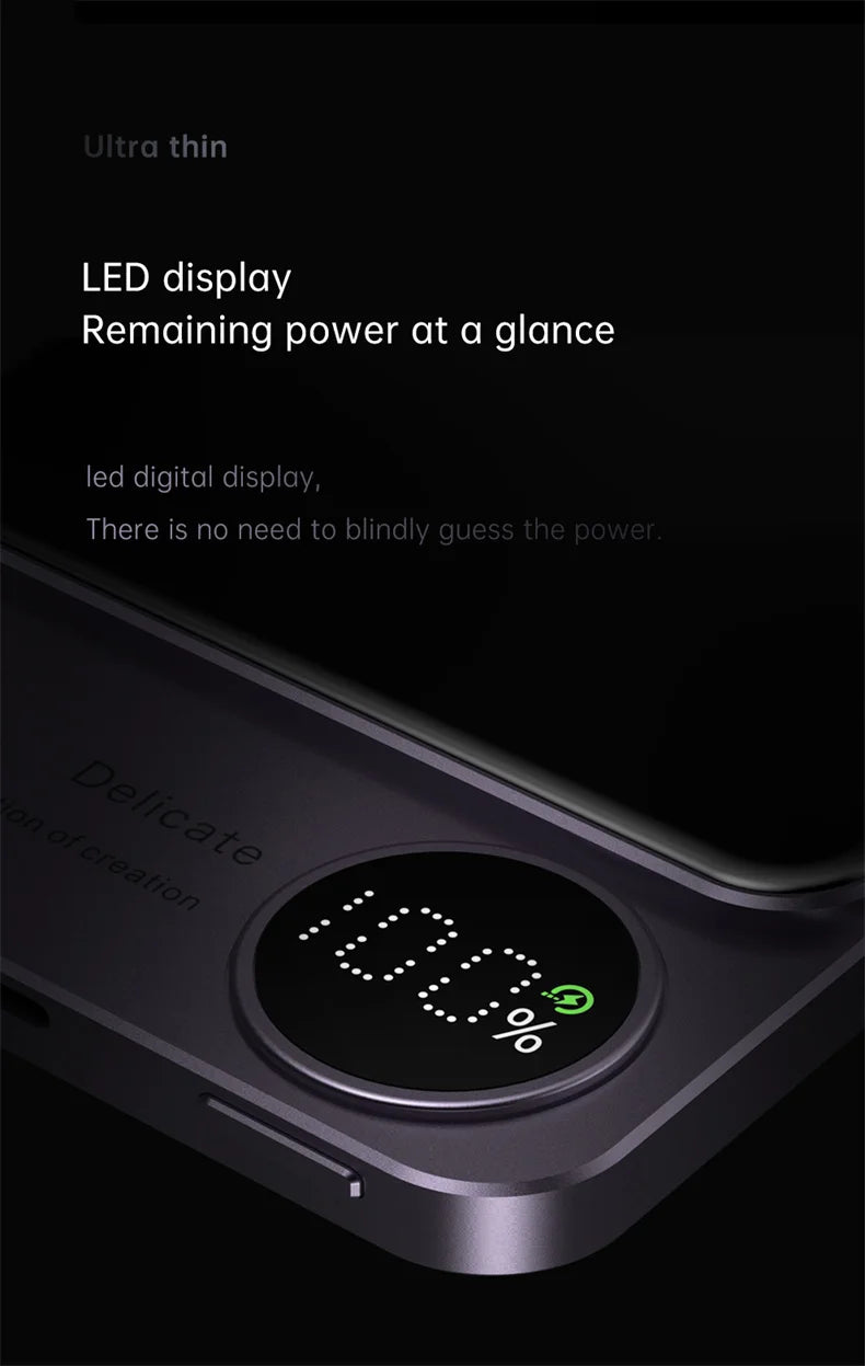 2025 Metal Magnetic Power Bank, Magsafe Wireless Charger for iPhone & Samsung.