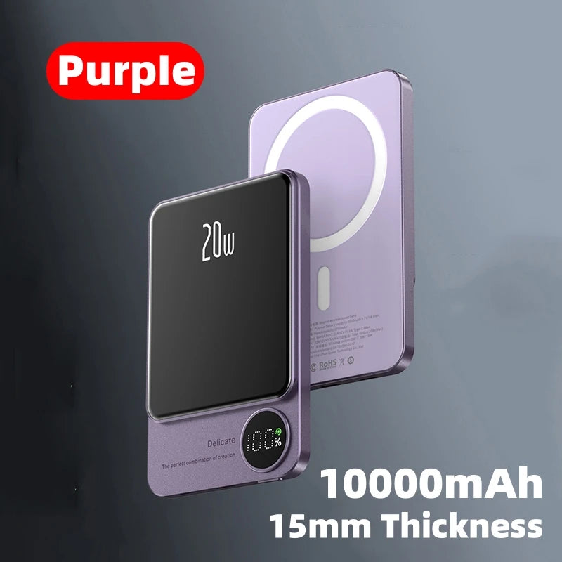 2025 Metal Magnetic Power Bank, Magsafe Wireless Charger for iPhone & Samsung.