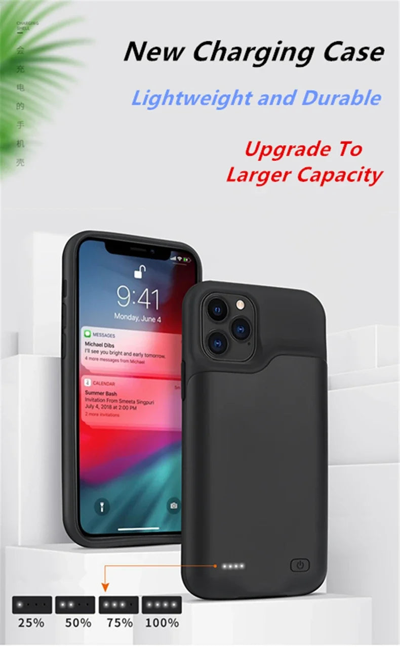 JayoWade 10000mAh Battery Case for iPhone 16-12, Pro Max, Plus, Mini, Power Bank.