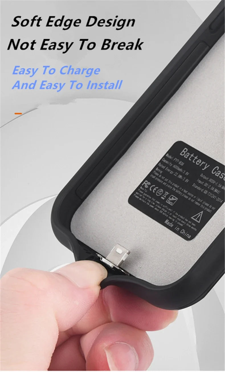 JayoWade 10000mAh Battery Case for iPhone 16-12, Pro Max, Plus, Mini, Power Bank.