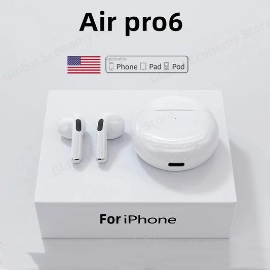 New Air Pro 6 TWS Wireless Bluetooth Earbuds with Mic, Sport Headset for Xiaomi.